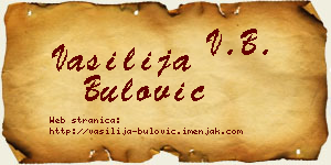Vasilija Bulović vizit kartica